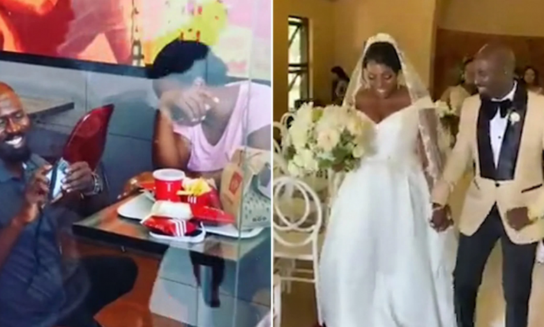 Pidió matrimonio en KFC y éste le otorga la boda de sus sueños